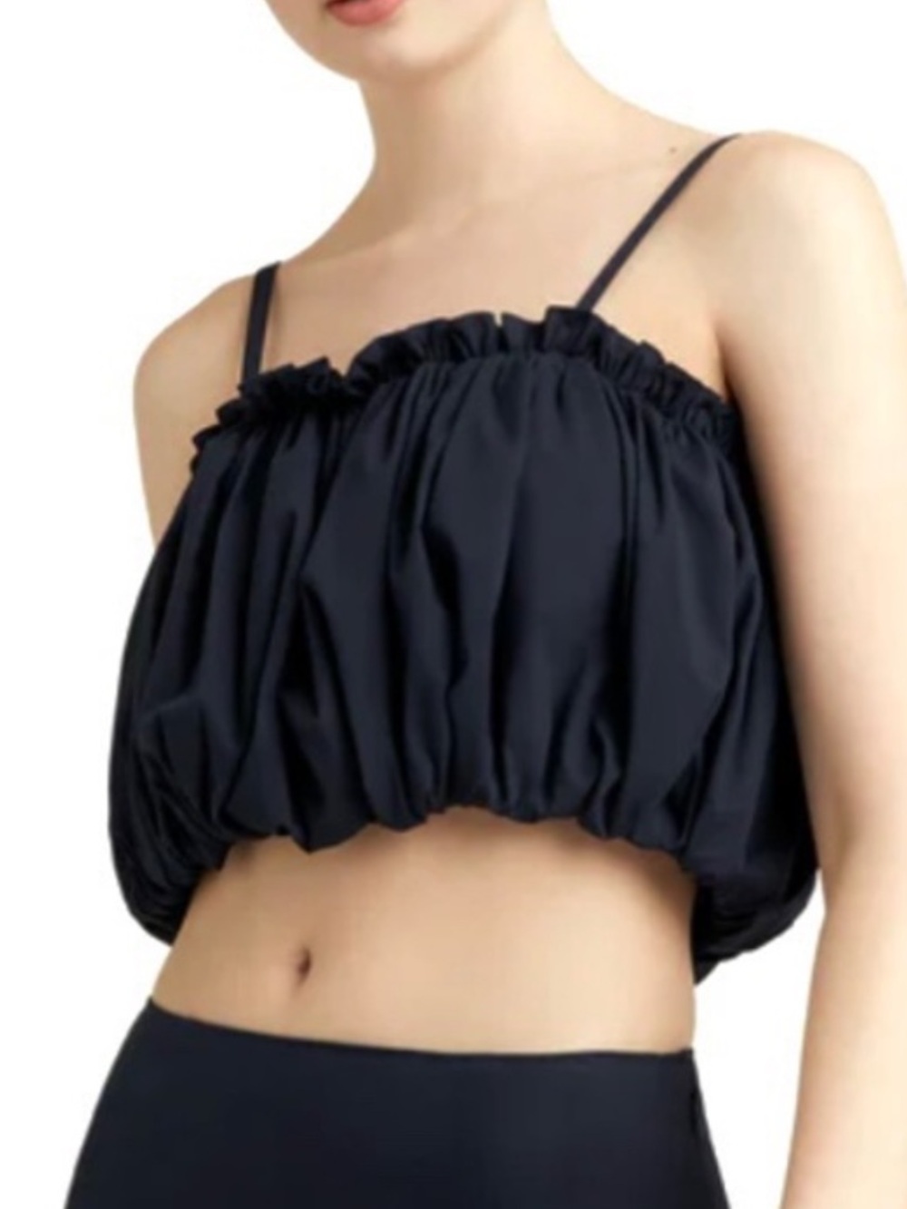 CINQ A SEPT NAVY CROP TOP